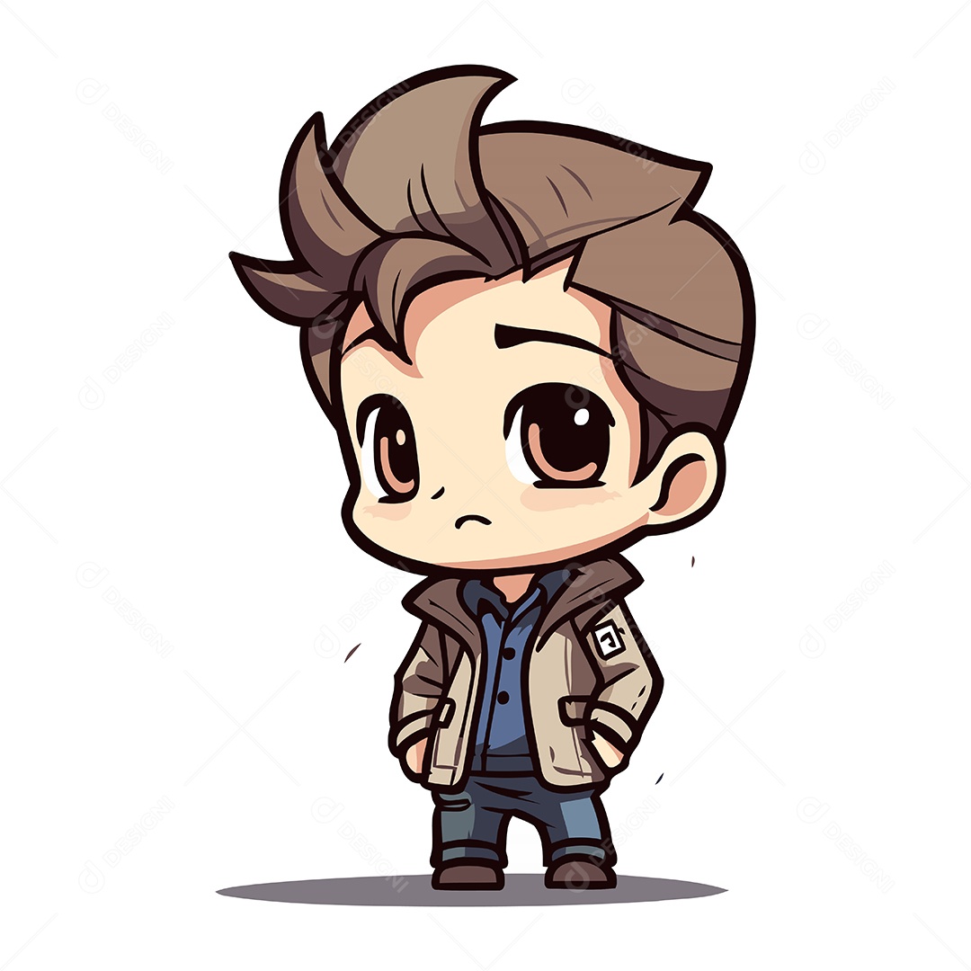 Menino Fofo de Desenho Animado Ilustração Vetor EPS