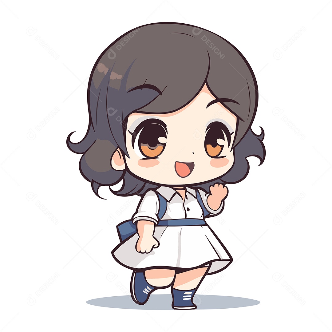 Menina Bonitinha de Desenho Animado Ilustração Vetor EPS