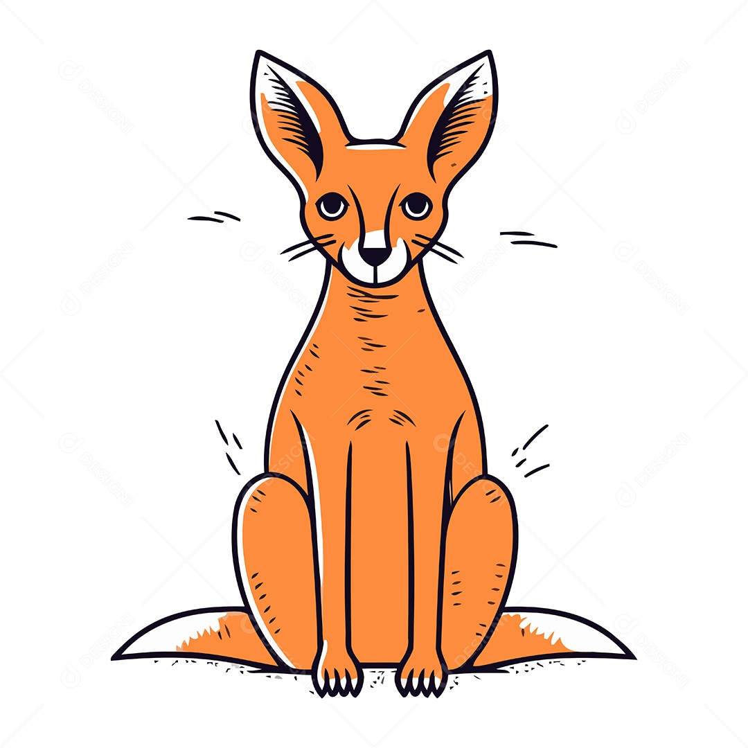 Canguru de Desenho Animado Ilustração Vetor EPS