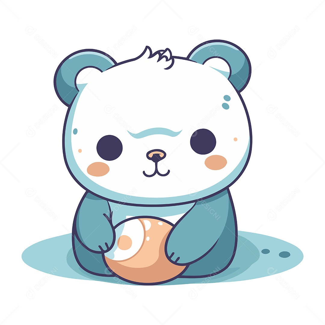 Urso Panda Fofo de Desenho Animado Ilustração Vetor EPS