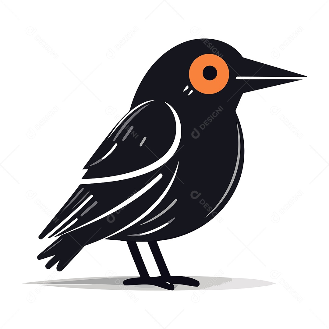 Corvo de Desenho Animado Ilustração Vetor EPS