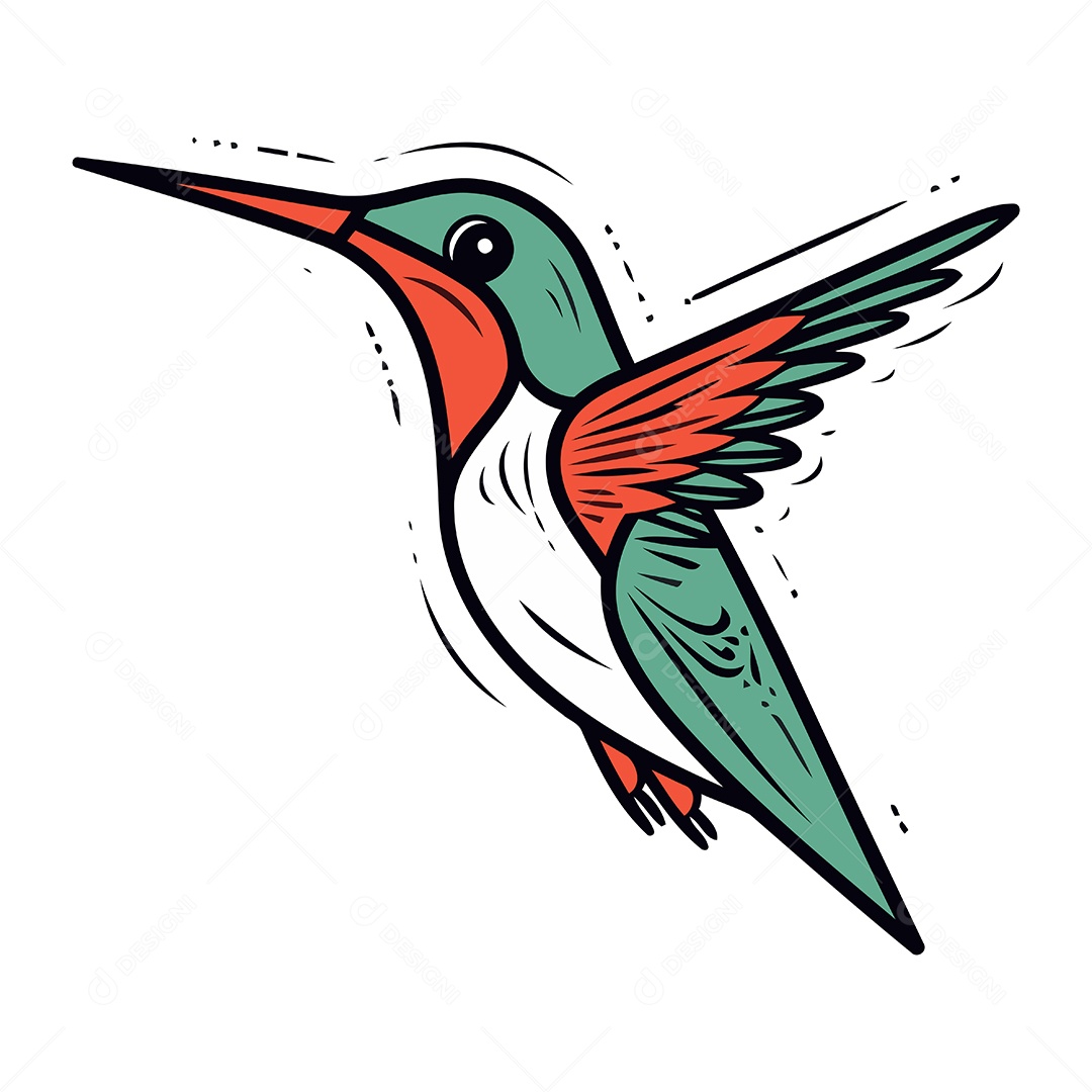 Beija Flor de Desenho Animado Ilustração Vetor EPS