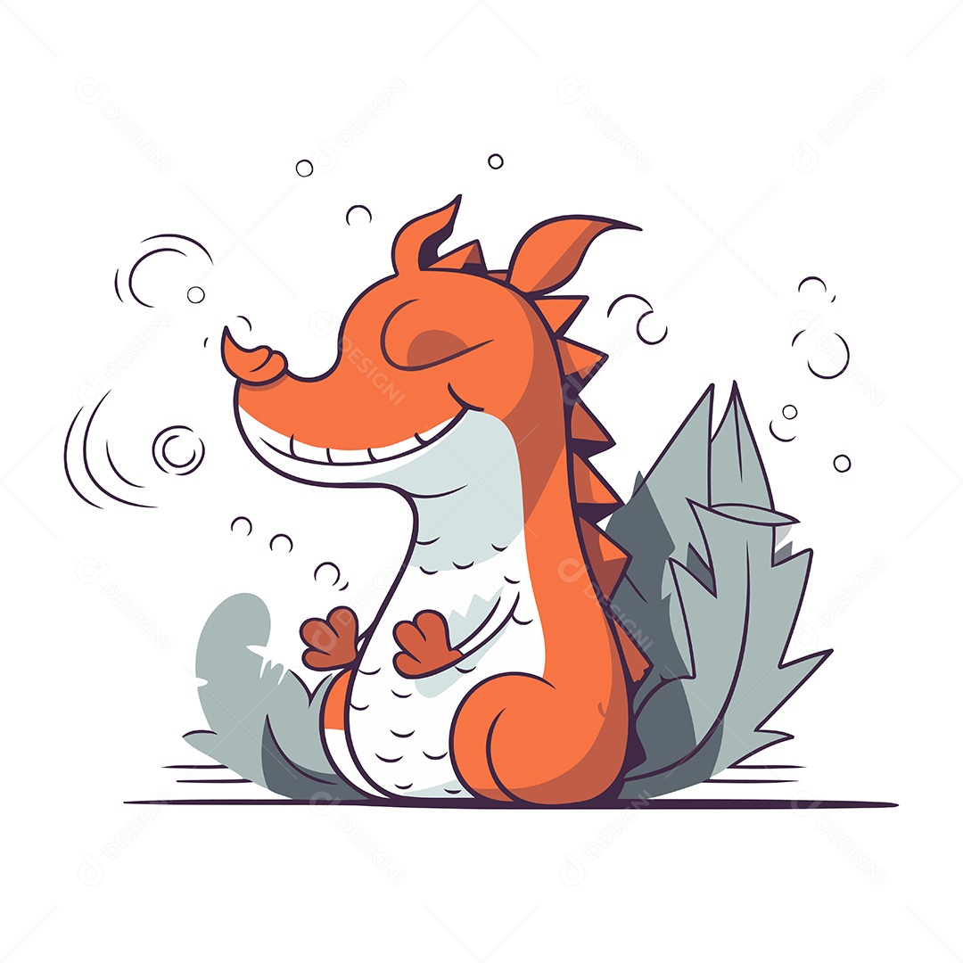 Dragão de Desenho Animado Ilustração Vetor EPS