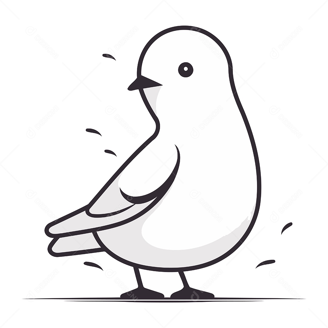 Pombo de Desenho Animado Ilustração Vetor EPS