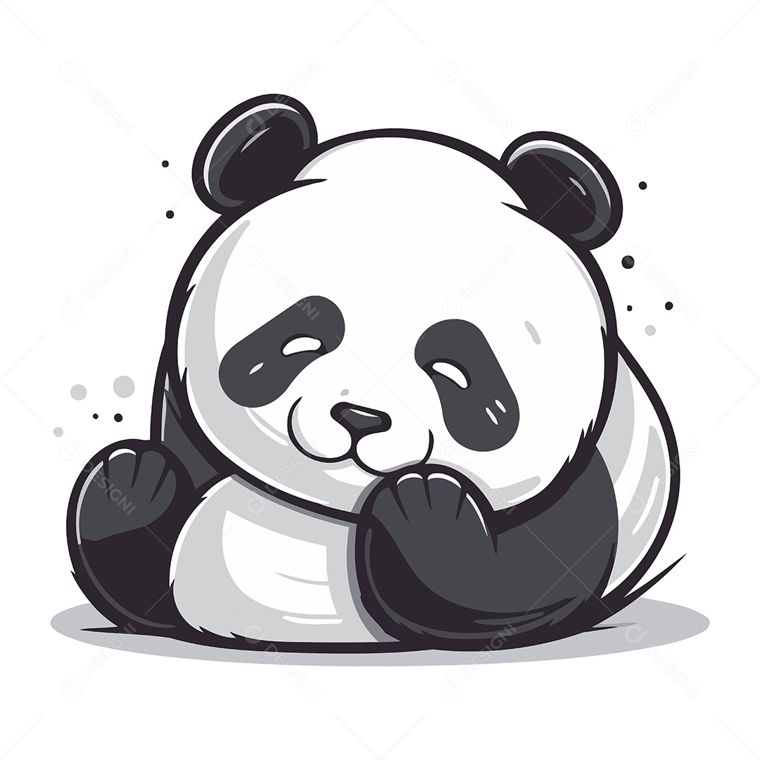 Urso Panda de Desenho Animado Ilustração Vetor EPS