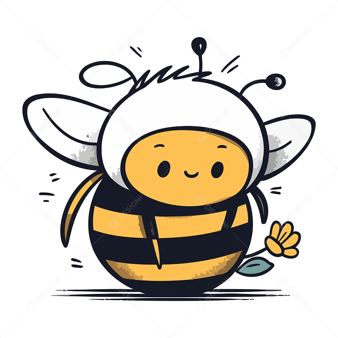 Abelha de Desenho Animado Ilustração Vetor EPS