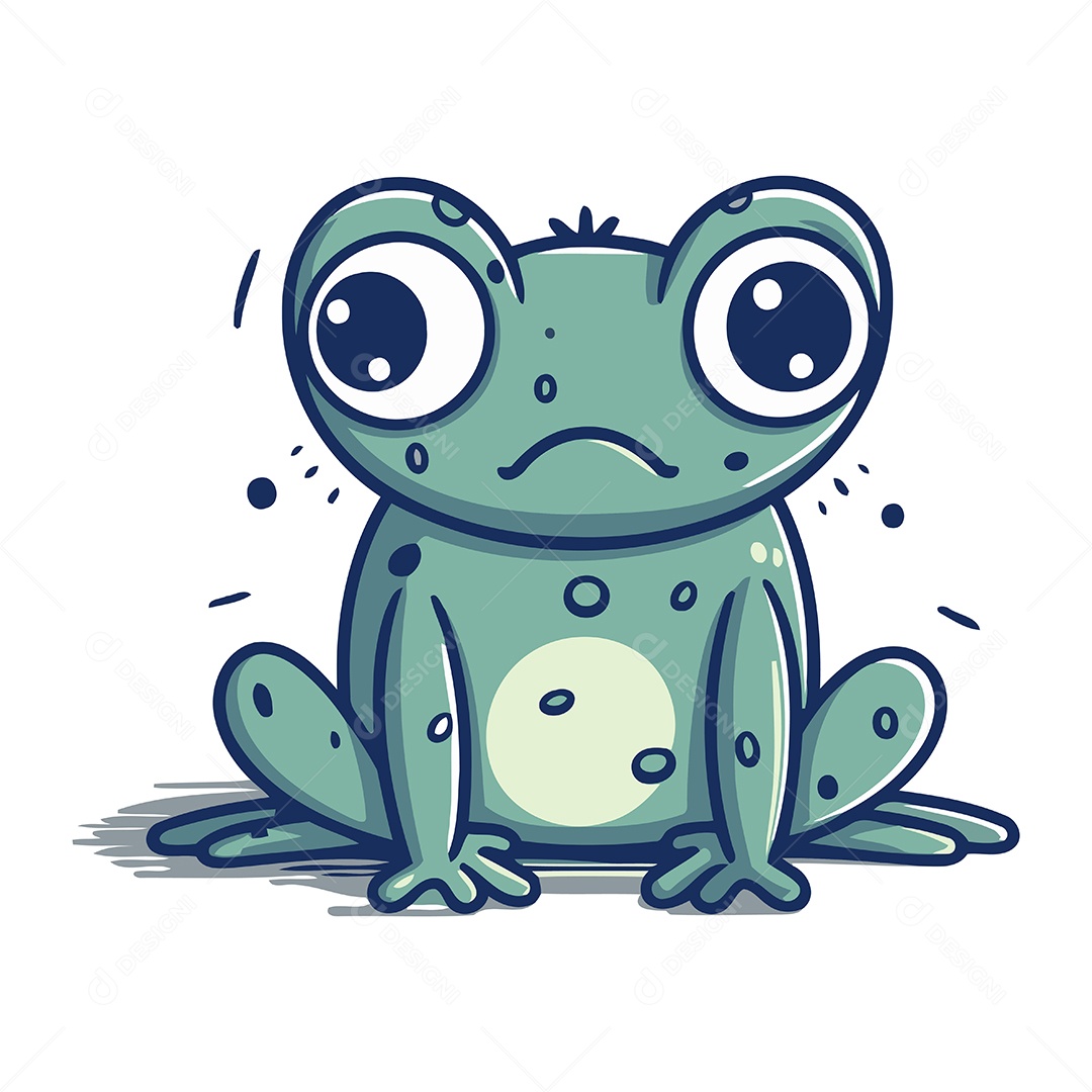 Sapo Fofo de Desenho Animado Ilustração Vetor EPS