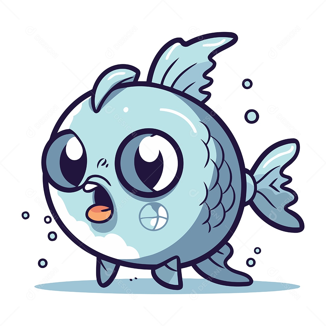 Peixe de Desenho Animado Ilustração Vetor EPS