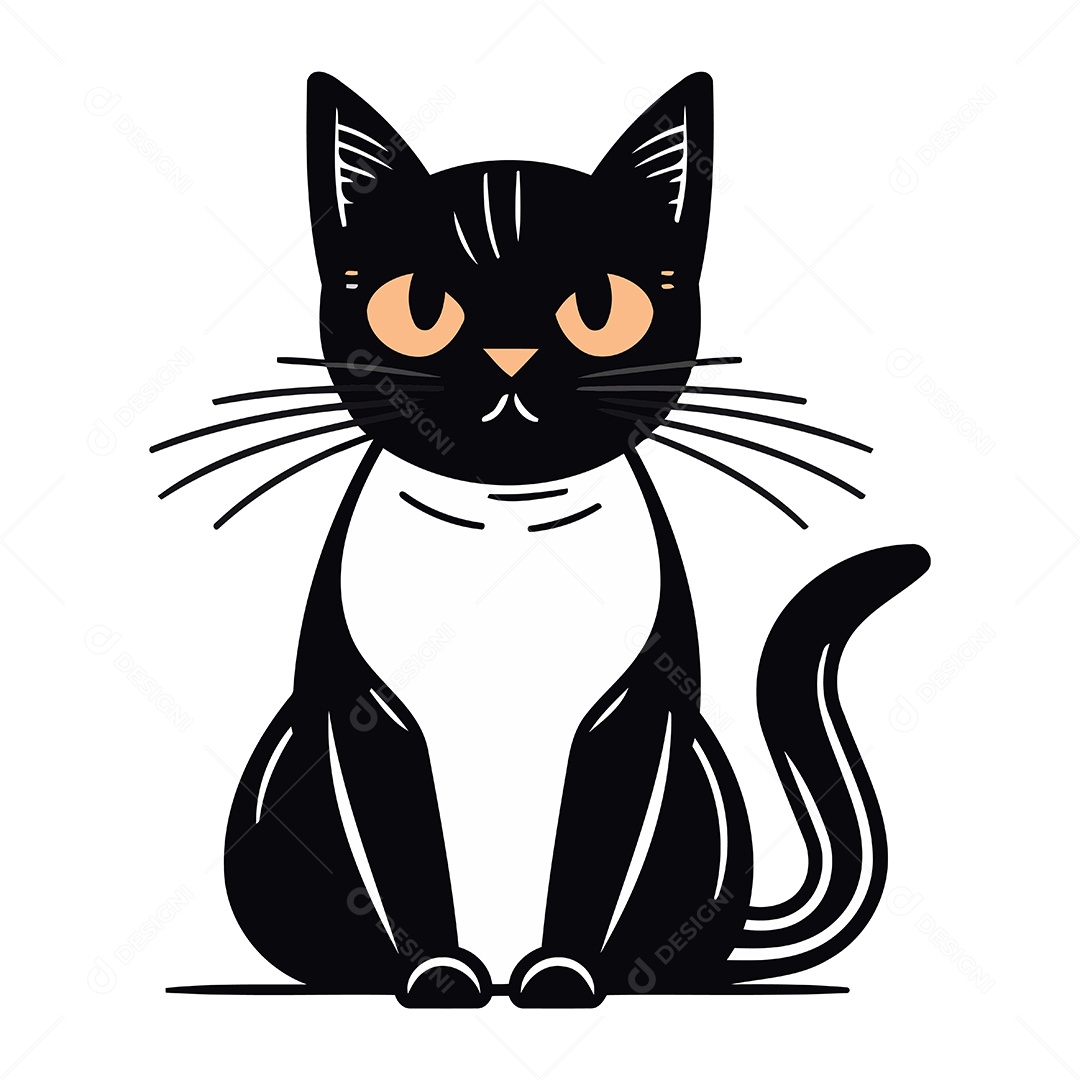 Gato de Desenho Animado Ilustração Vetor EPS