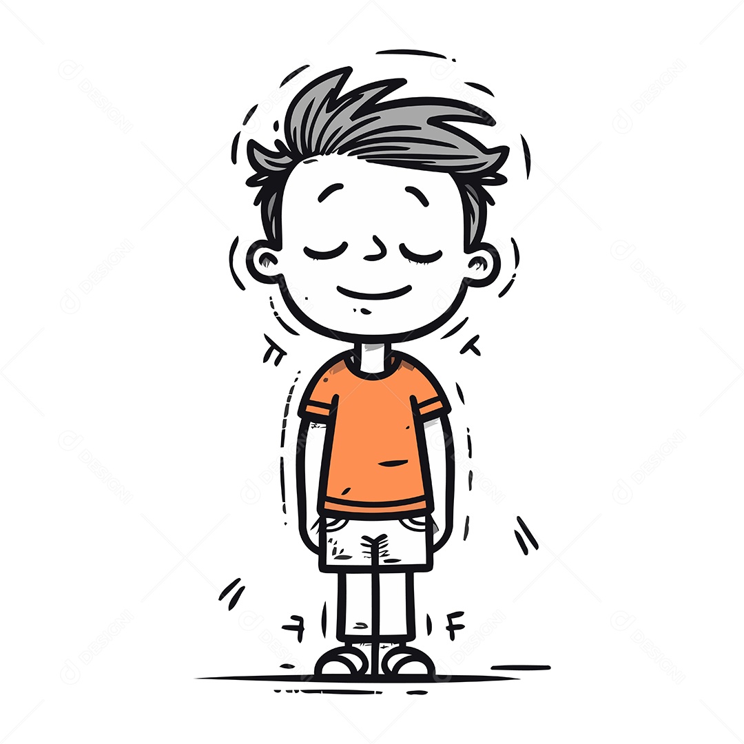 Menino de Desenho Animado Ilustração Vetor EPS