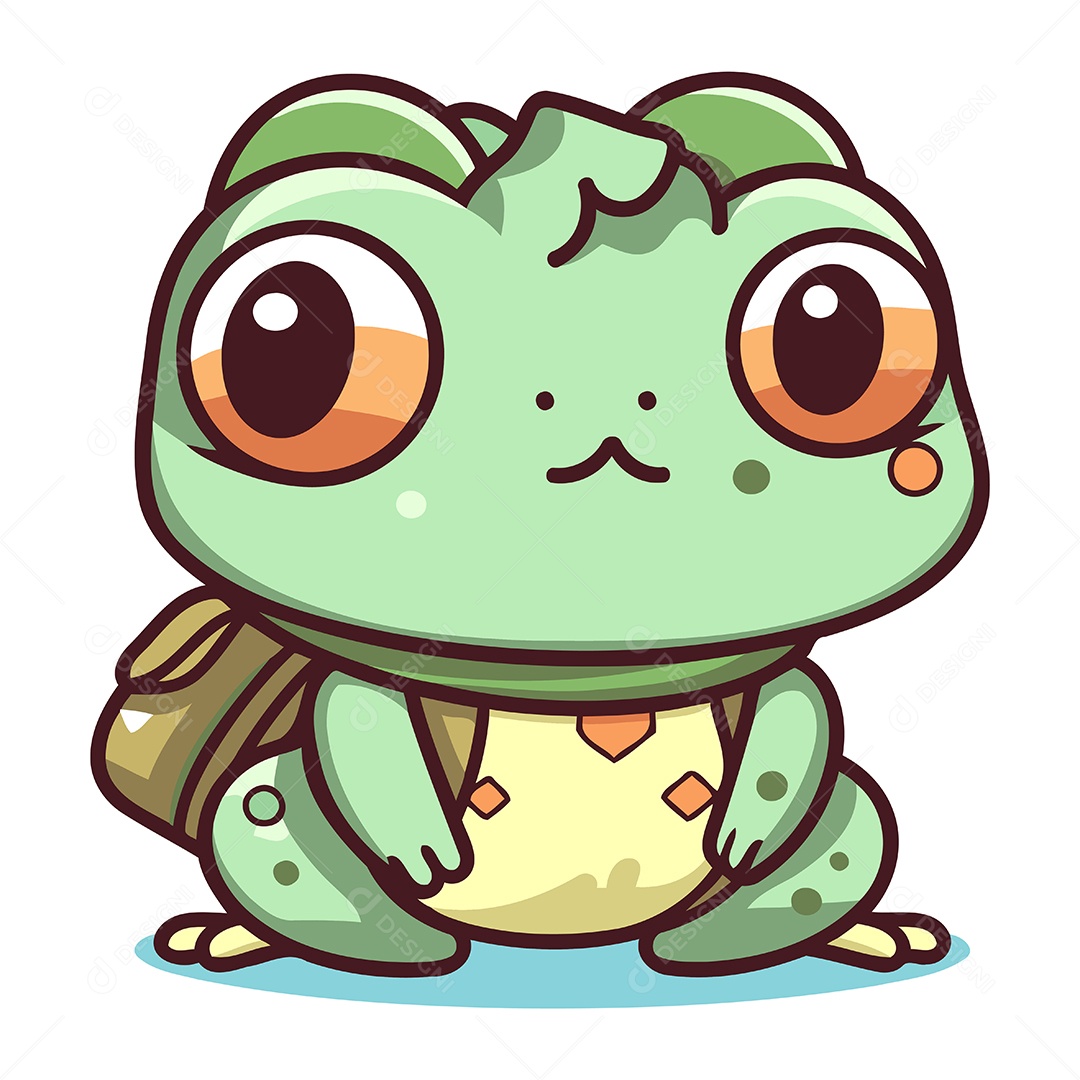 Sapo Fofo de Desenho Animado Ilustração Vetor EPS