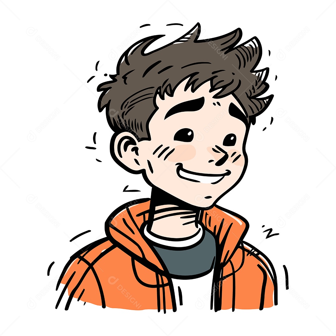 Menino Fofo de Desenho Animado Ilustração Vetor EPS