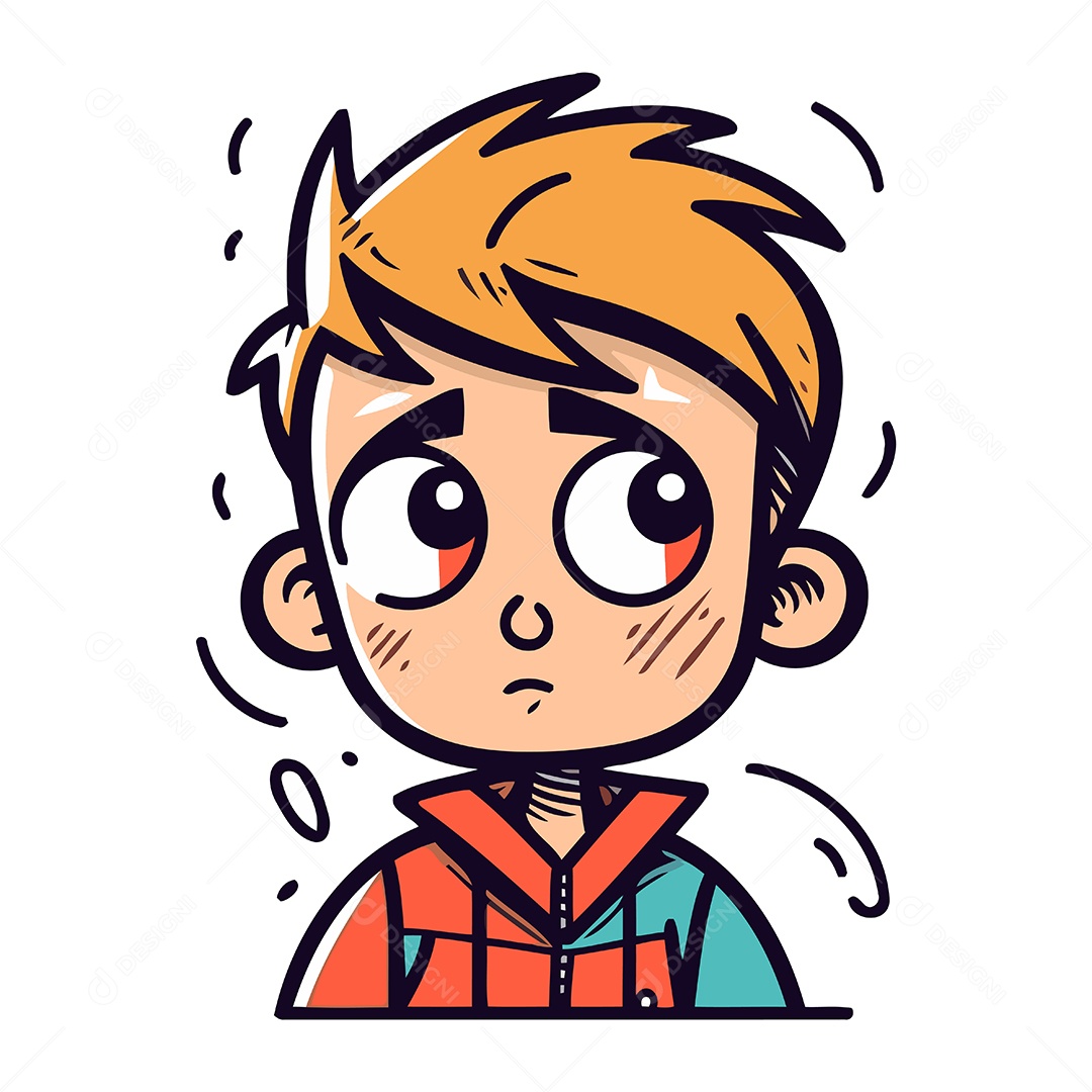 Menino de Desenho Animado Ilustração Vetor EPS