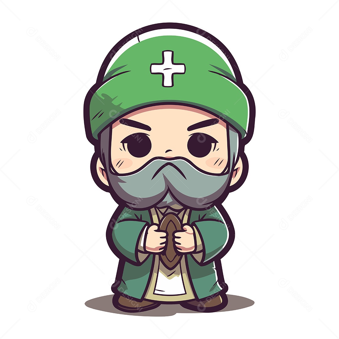 Ancião de Desenho Animado Ilustração Vetor EPS