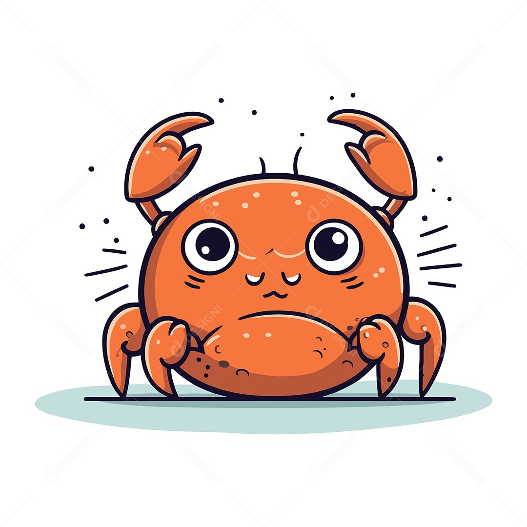 Caranguejo de Desenho Animado Ilustração Vetor EPS