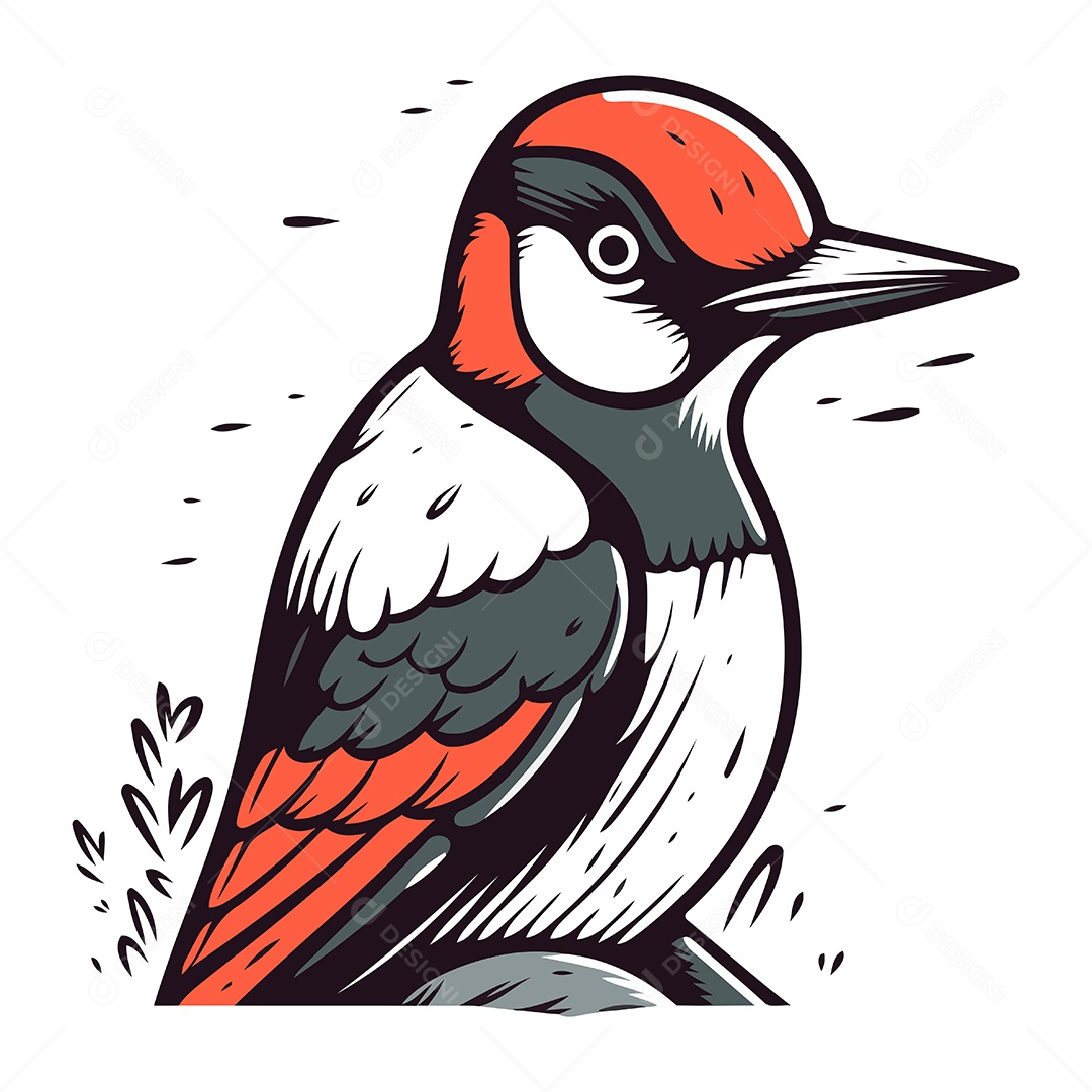 Pica Pau de Desenho Animado Ilustração Vetor EPS