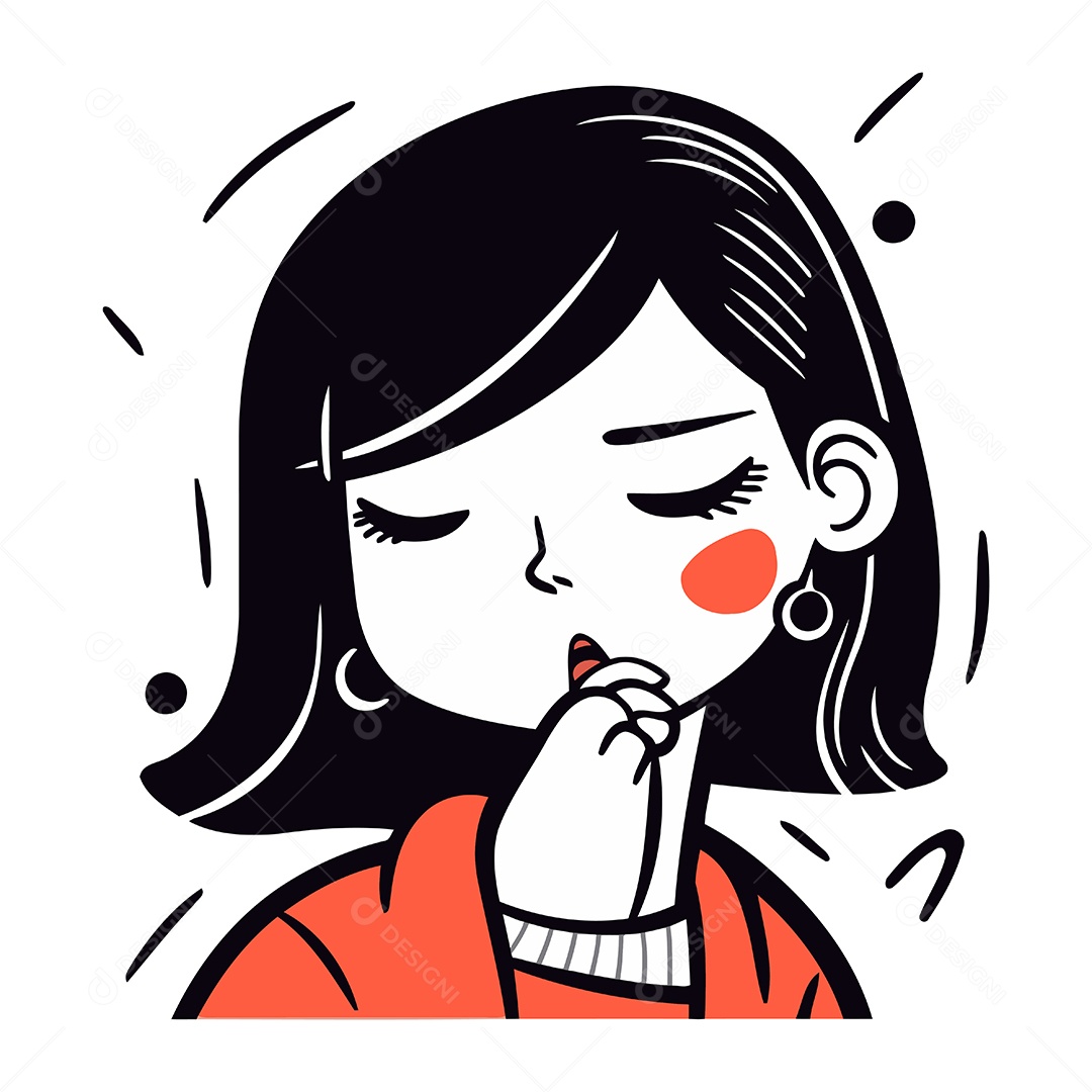 Menina de Desenho Animado Ilustração Vetor EPS