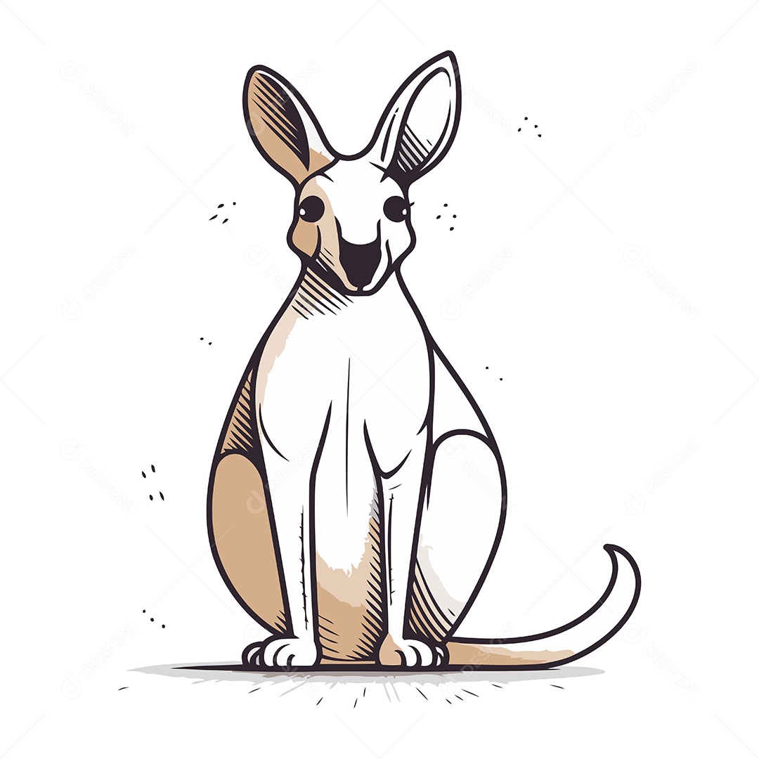 Canguru de Desenho Animado Ilustração Vetor EPS