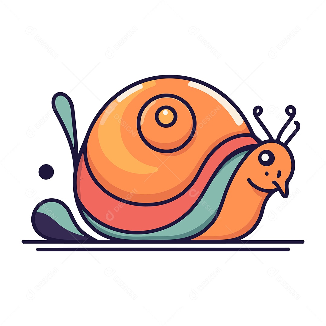 Caracol de Desenho Animado Ilustração Vetor EPS
