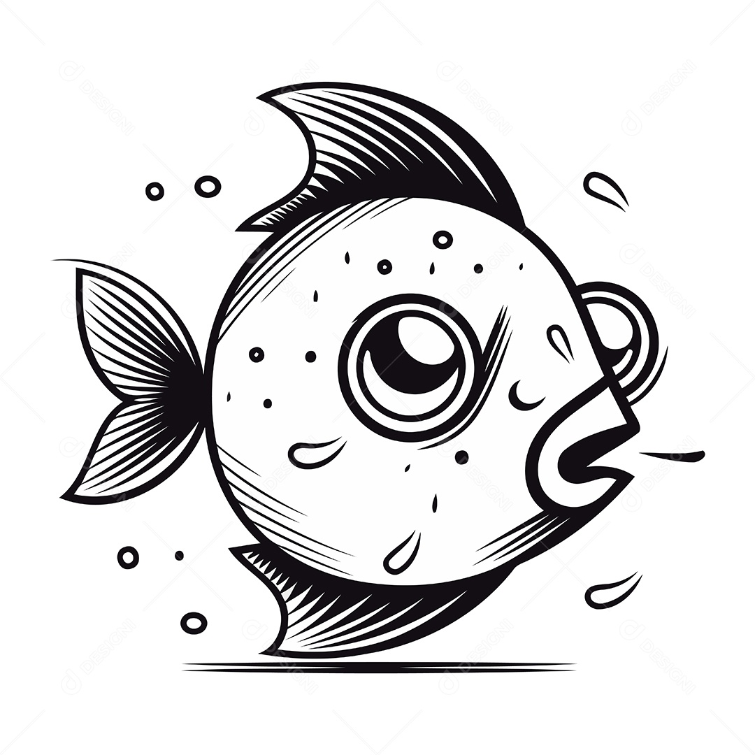 Peixe de Desenho Animado Ilustração Vetor EPS