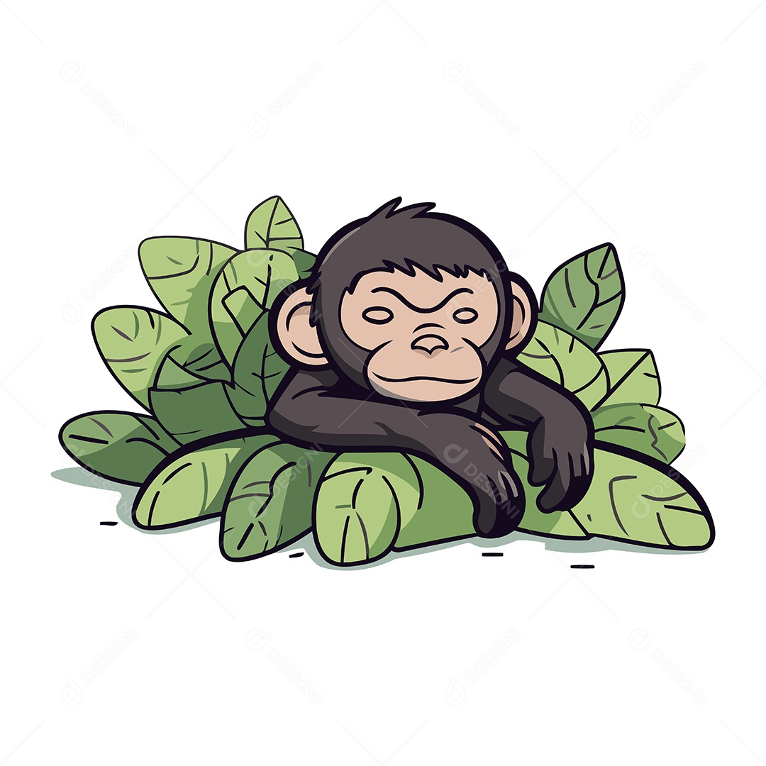 Macaco de Desenho Animado Ilustração Vetor EPS