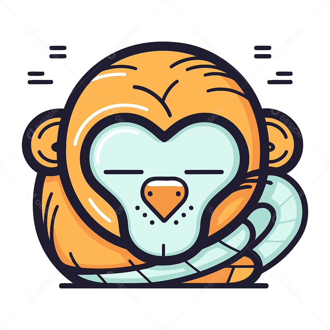 Macaco de Desenho Animado Ilustração Vetor EPS