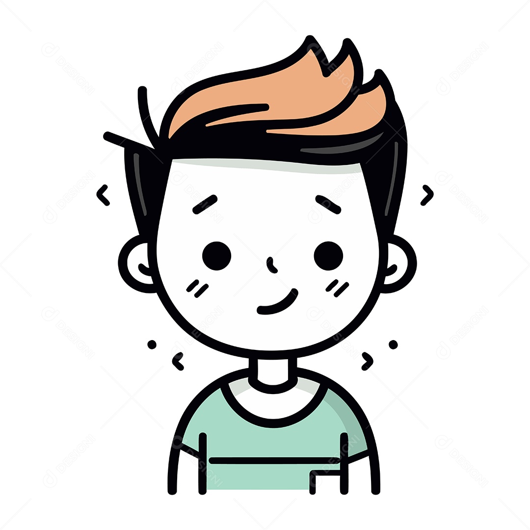 Menino Fofo de Desenho Animado Ilustração Vetor EPS