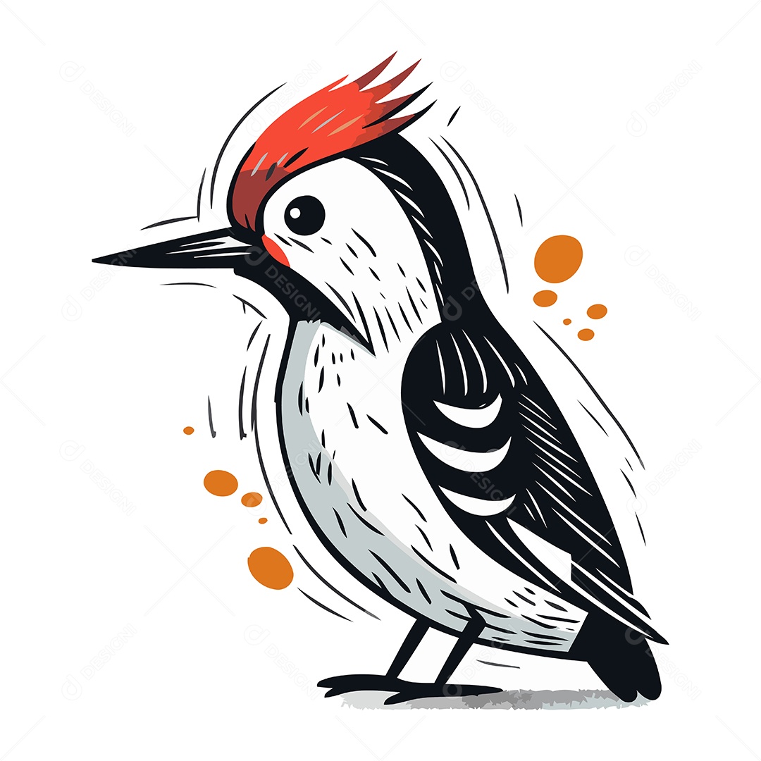 Pica Pau de Desenho Animado Ilustração Vetor EPS
