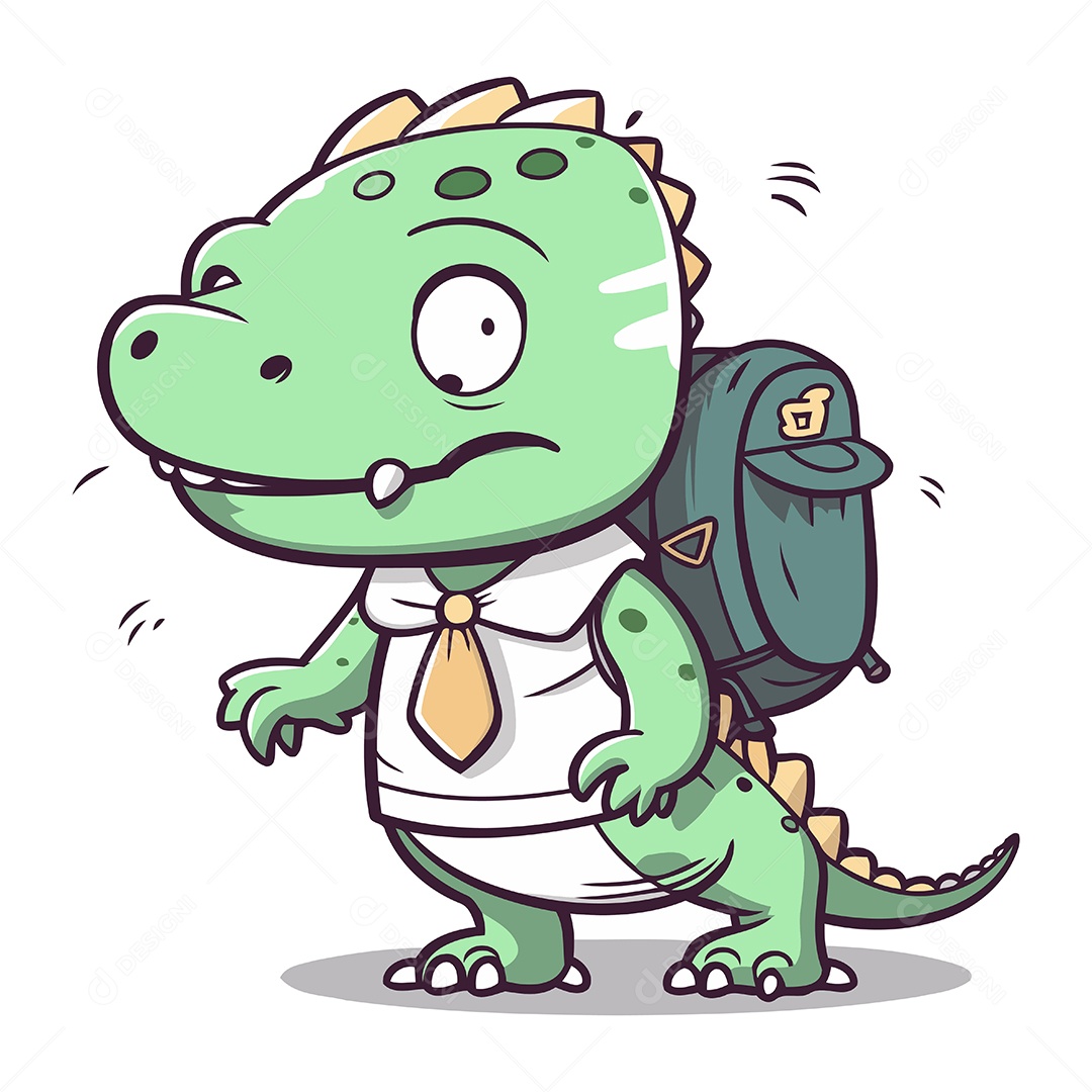 Crocodilo Fofo de Desenho Animado Ilustração Vetor EPS