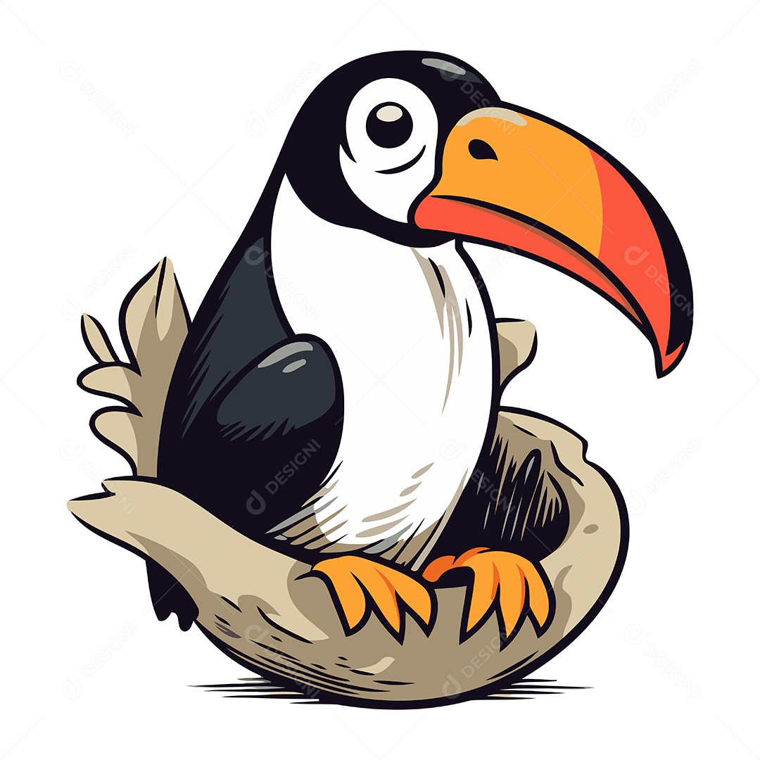 Tucano de Desenho Animado Ilustração Vetor EPS