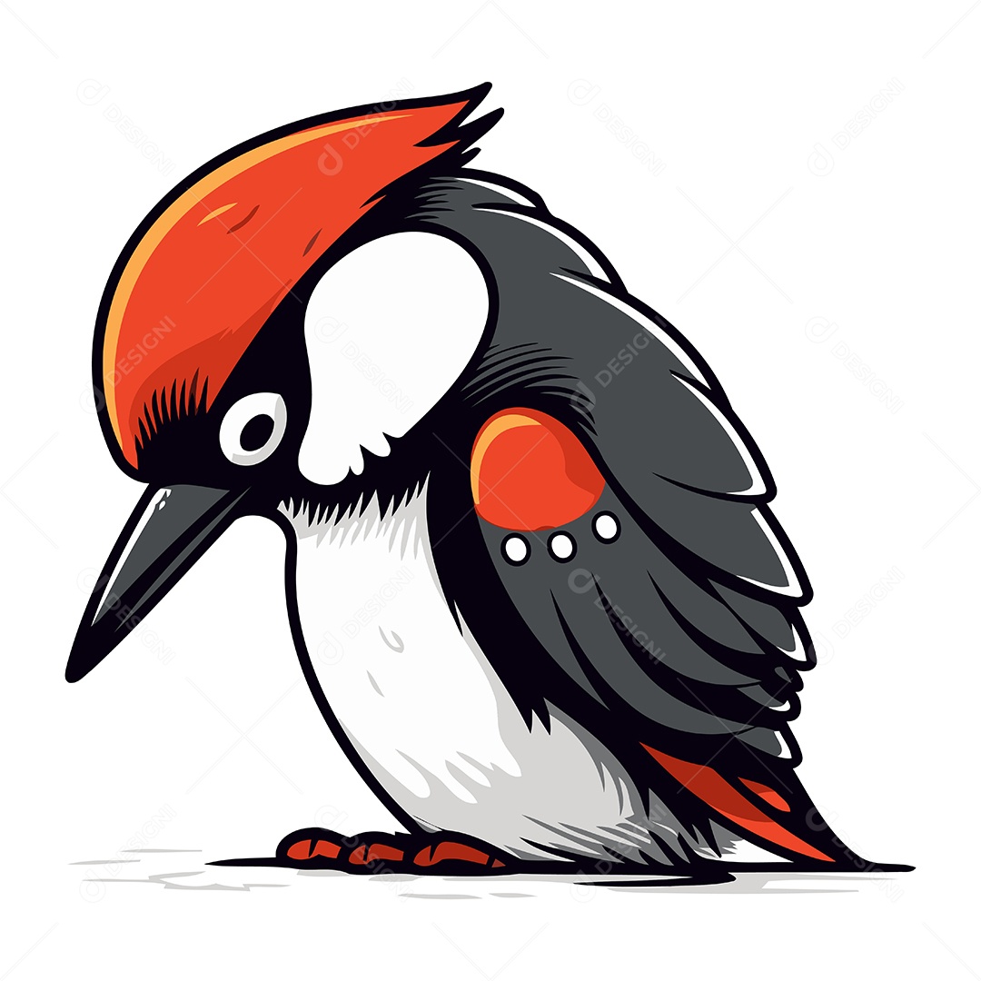 Pica Pau de Desenho Animado Ilustração Vetor EPS