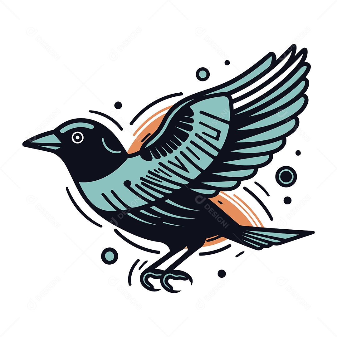 Corvo de Desenho Animado Ilustração Vetor EPS