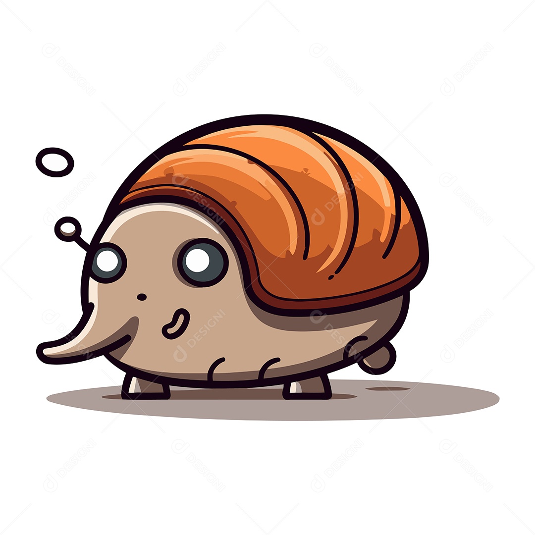 Caracol Fofo de Desenho Animado Ilustração Vetor EPS