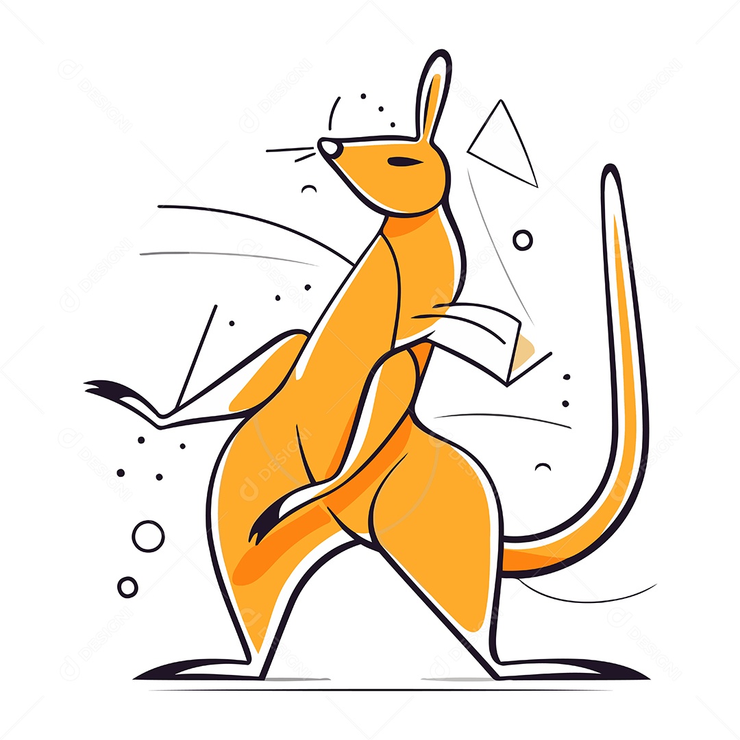 Canguru de Desenho Animado Ilustração Vetor EPS