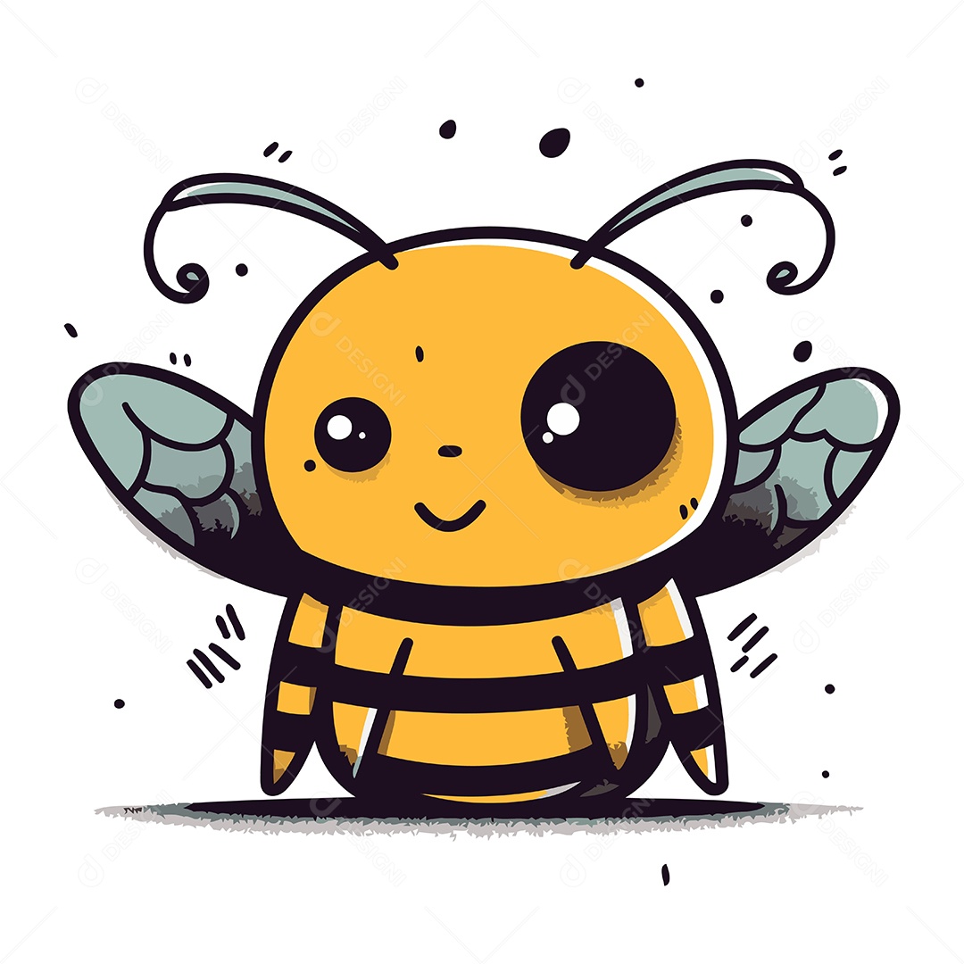 Abelha de Desenho Animado Ilustração Vetor EPS