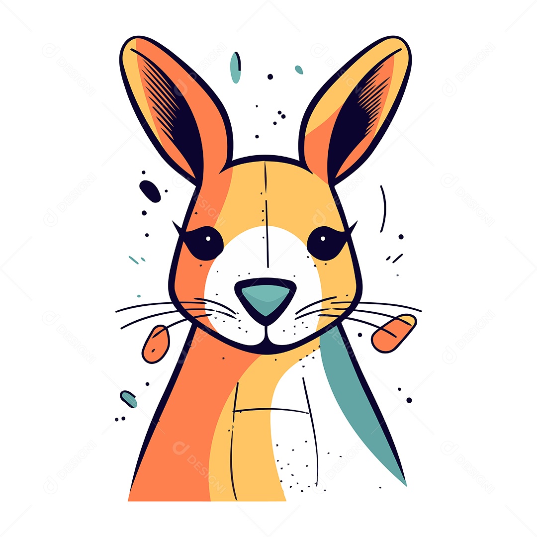 Canguru Fofo de Desenho Animado Ilustração Vetor EPS