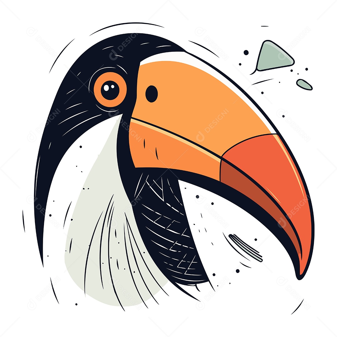 Tucano de Desenho Animado Ilustração Vetor EPS