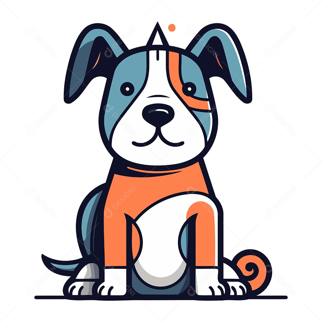 Cachorro Fofo de Desenho Animado Ilustração Vetor EPS