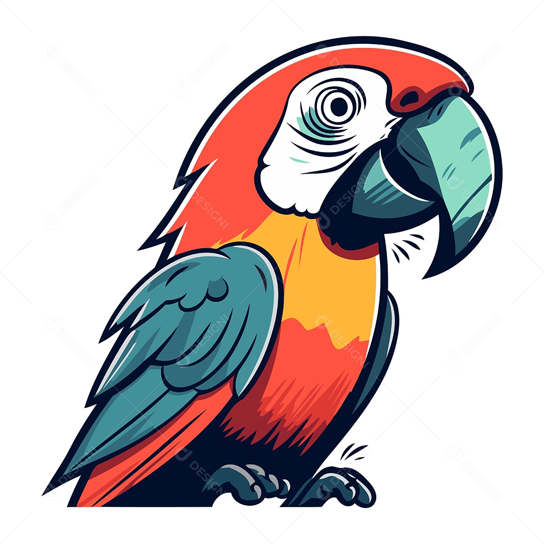 Arara de Desenho Animado Ilustração Vetor EPS