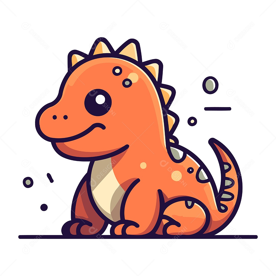 Dinossauro de Desenho Animado Ilustração Vetor EPS