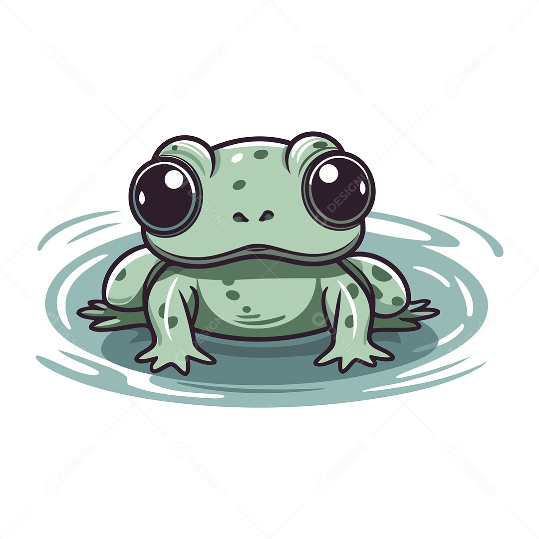 Sapo de Desenho Animado Ilustração Vetor EPS