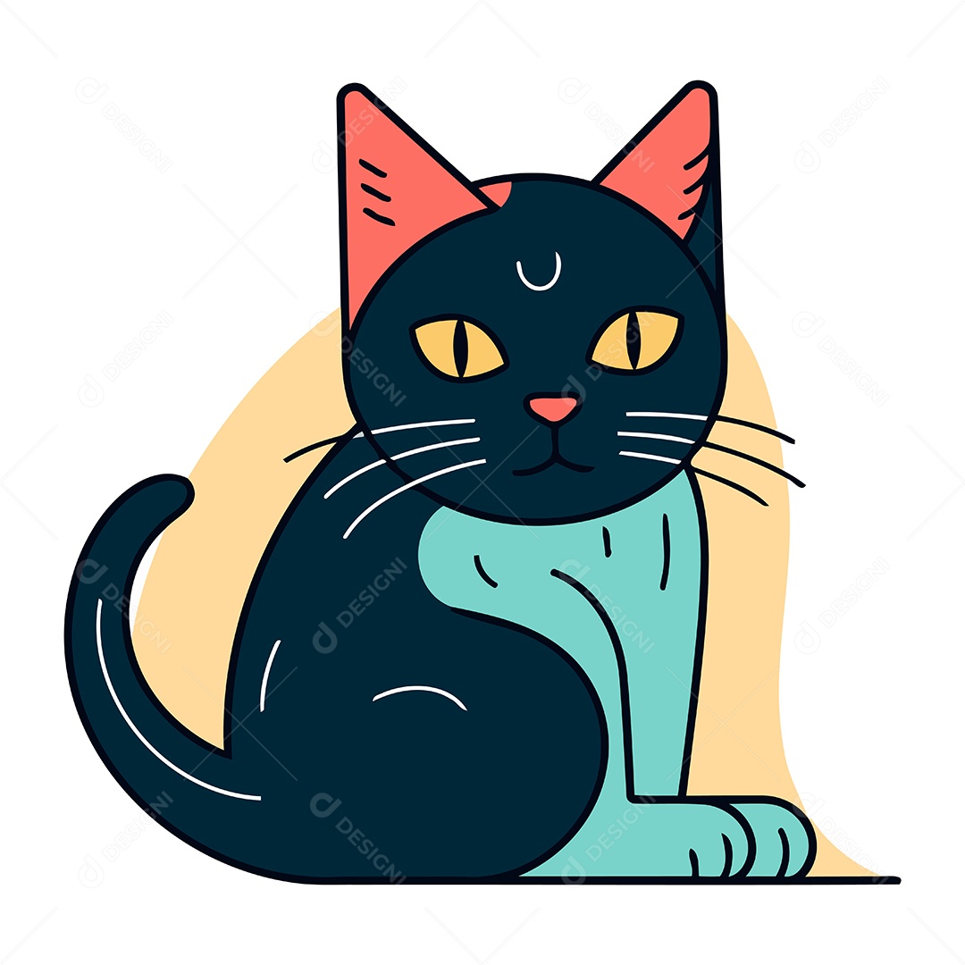 Gato de Desenho Animado Ilustração Vetor EPS