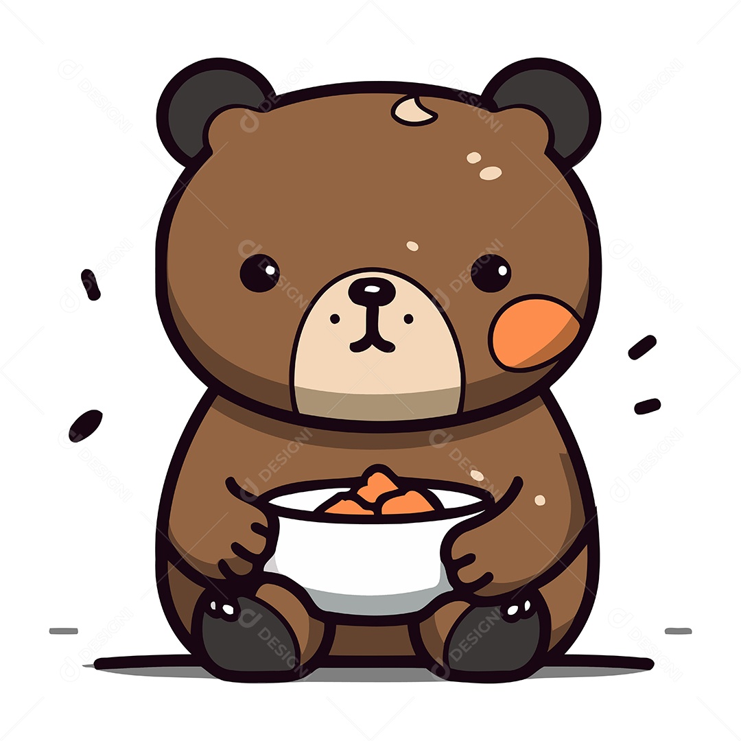 Urso de Desenho Animado Ilustração Vetor EPS