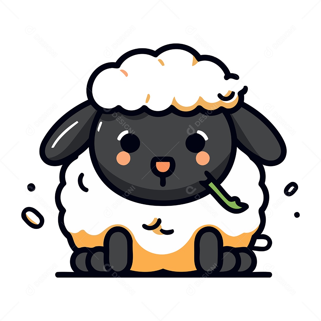 Ovelha Fofa de Desenho Animado Ilustração Vetor EPS