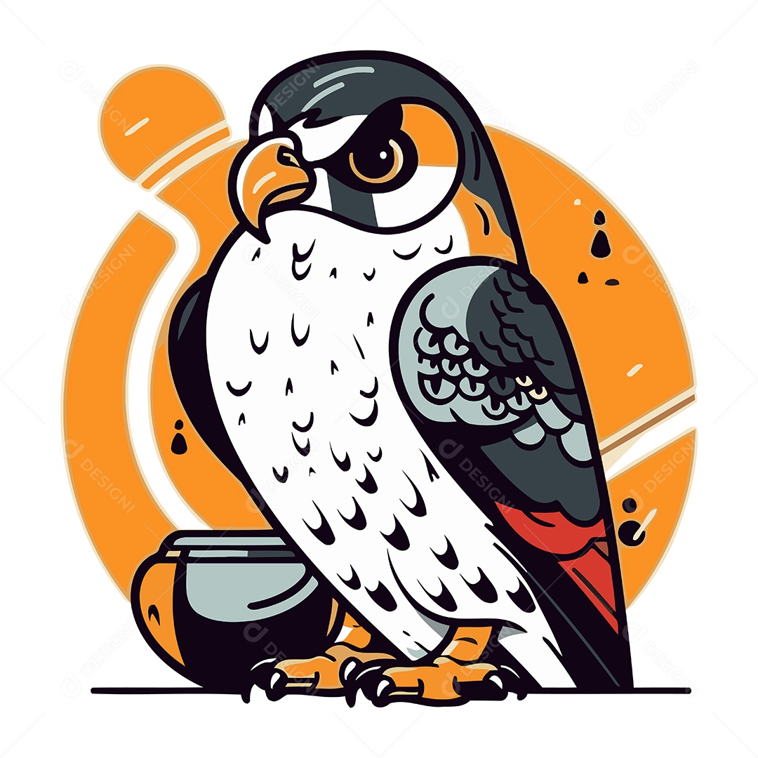 Falcão de Desenho Animado Ilustração Vetor EPS