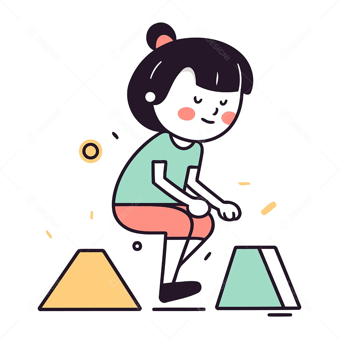 Menina de Desenho Animado Ilustração Vetor EPS