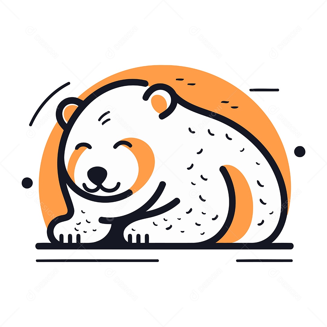 Urso Polar de Desenho Animado Ilustração Vetor EPS