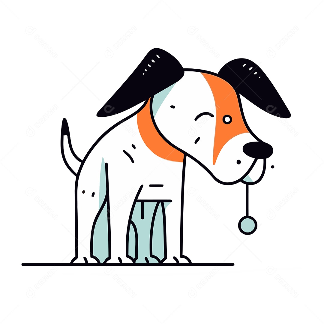 Cachorro de Desenho Animado Ilustração Vetor EPS