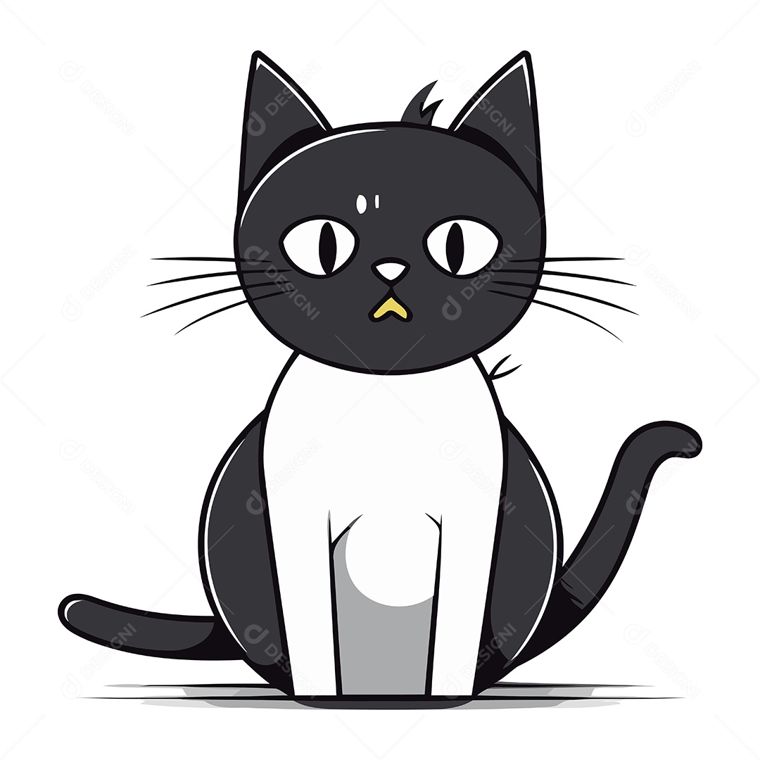 Gato de Desenho Animado Ilustração Vetor EPS