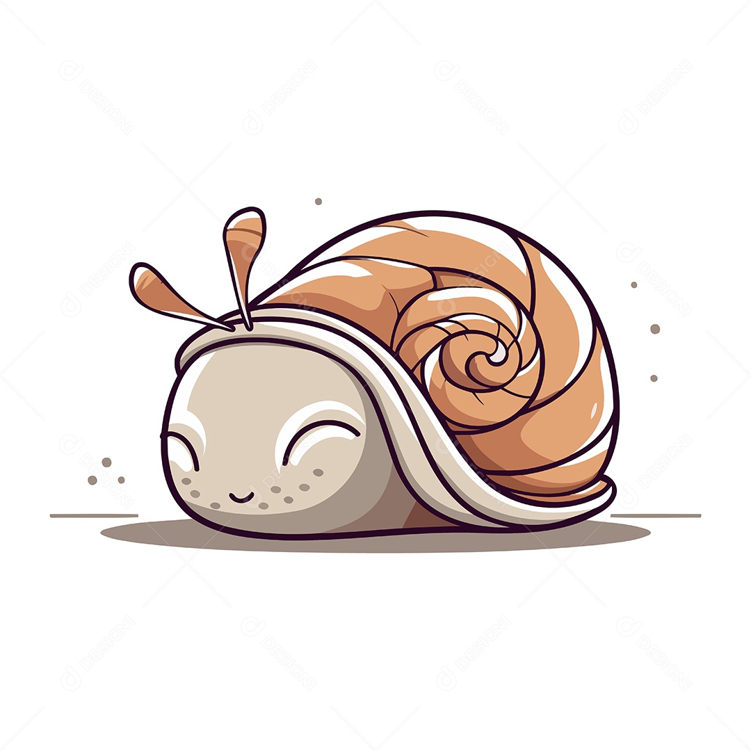 Caracol de Desenho Animado Ilustração Vetor EPS